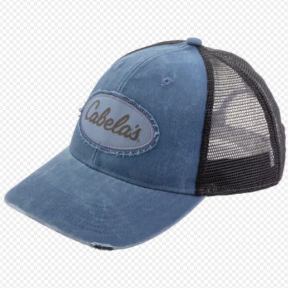 Cabela's Denim Blue and Black Mesh Cap - Picture 1 of 1